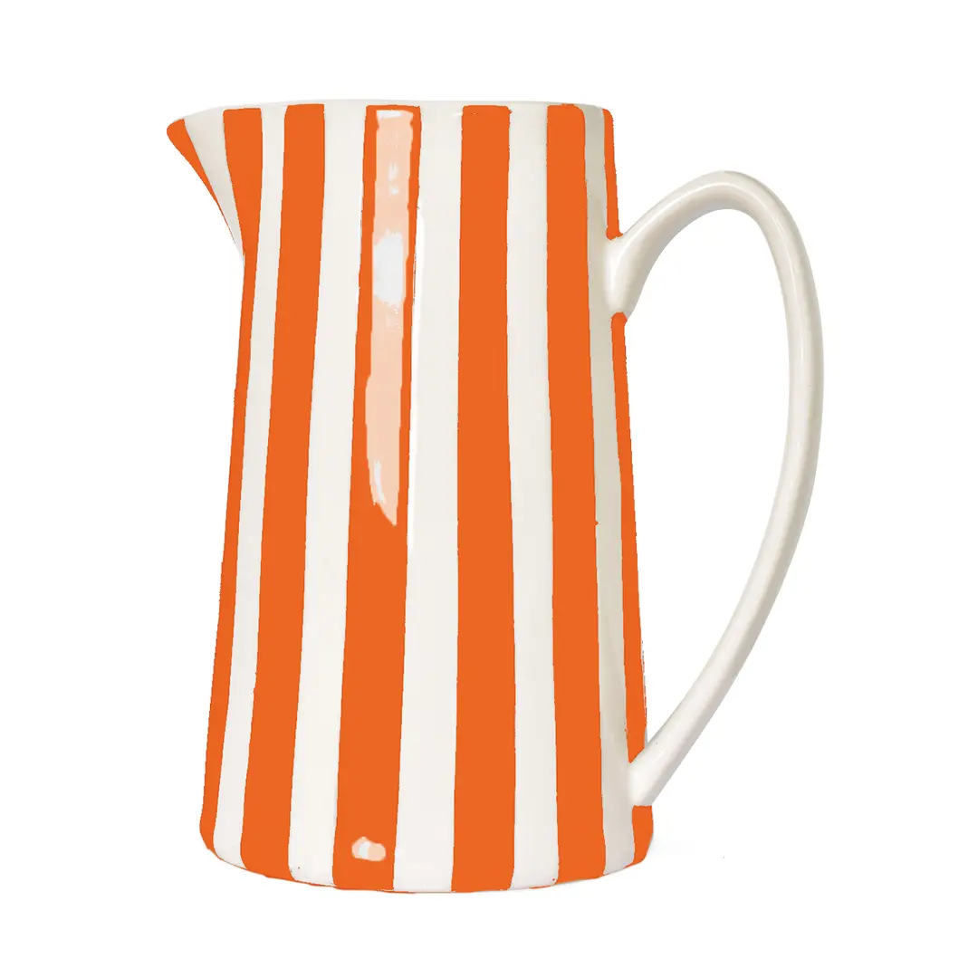 Orange Striped Pitcher Gm L17.8 W12.5 H21.3cm