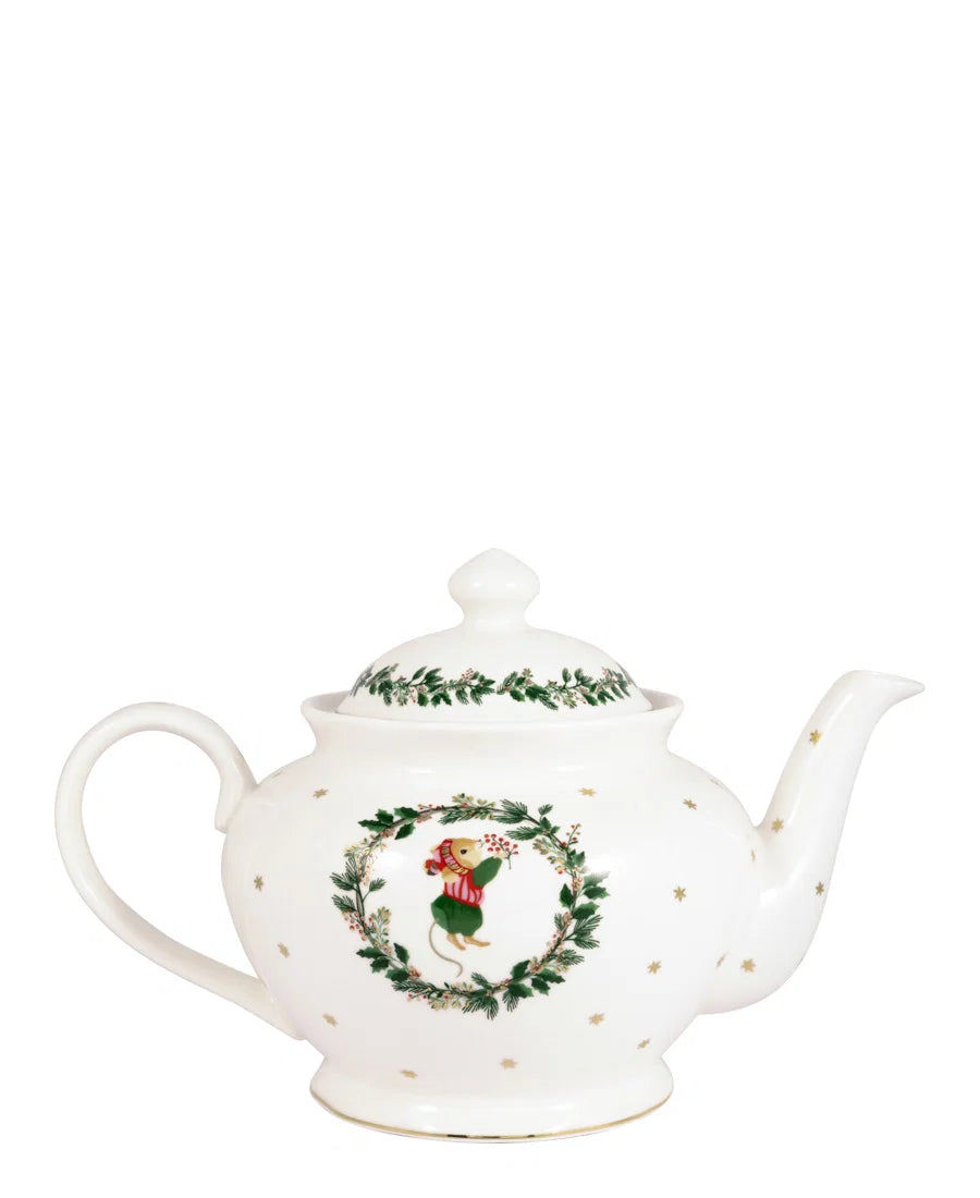 Teapot round Joanni white