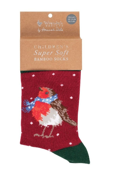 'Season's Tweetings' Robin Children's Socks