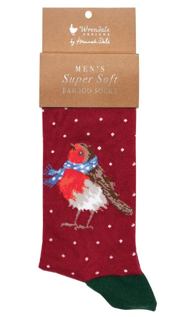 'Season's Tweetings' Robin Men's Socks