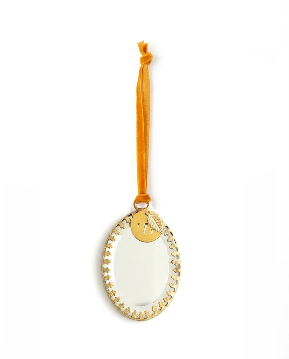Oval mirror ornament