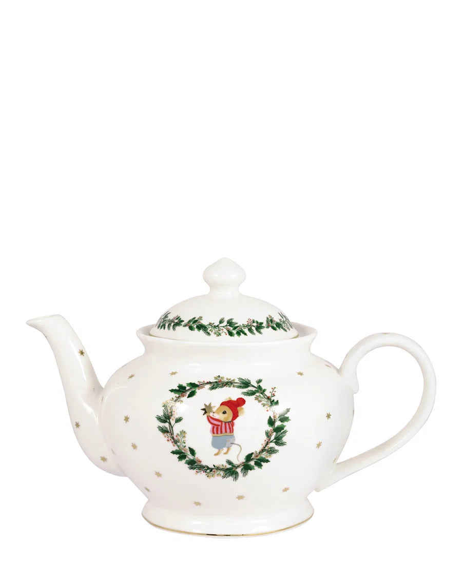 Teapot round Joanni white