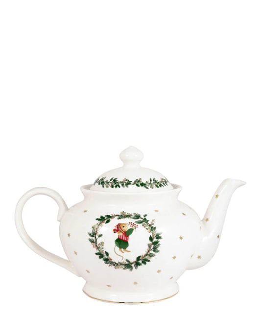 Teapot round Joanni white